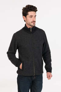 Textured Full Zip Possum Merino Jacket