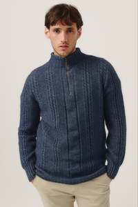 Mens: Henry Possum Merino Half Zip