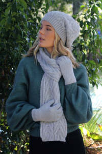 Lothlorian Knitwear: Cable Knit Alpaca Wool Scarf