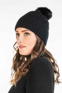 Fur Pom Pom Possum Merino Beanie