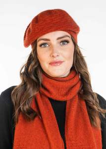 Headwear: Zig Zag Pattern Possum Merino Beret