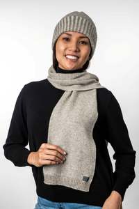 Accessories: Moss Stitch Plated Possum Merino Scarf