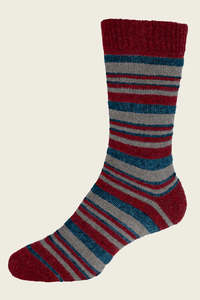Noble Wilde: Mini Stripe Socks Possum Merino