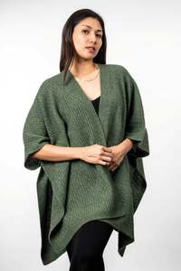 Ponchos: Zig Zag Textured Possum Merino Cape