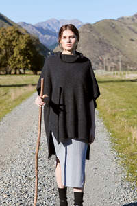 Step Hem Possum Merino Poncho