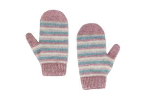 Kids: Kids Possum Merino Striped Mittens