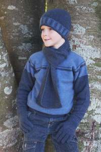 Kids: Roll Trim Possum Merino Scarf