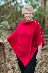 Wraps Capes Ponchos: Merino Wool Button Wrap - Large