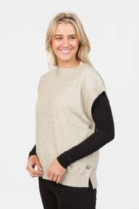 Native World: Side Button Possum Merino Vest