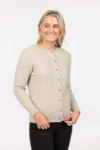 Native World: Classic Possum Merino Cable Cardigan