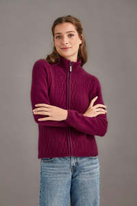 Mcdonald New Zealand: Cable Zip Possum Merino Jacket