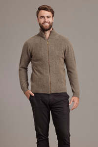 Mcdonald New Zealand: Rib Front Possum Merino Jacket