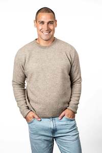 Moss Stitch Plated Possum Merino Men's Jumper