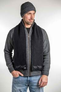 Koru Knitwear: Fern Motif Possum Merino Scarf