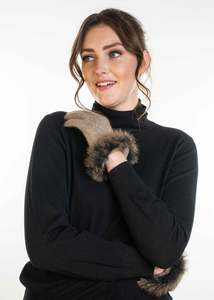 Fur Trim Possum Merino Gloves