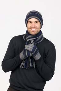 Gloves: Striped Possum Merino Glove