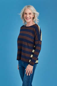Summer Collection: Striped Drop Shoulder Merino Wool Jumper