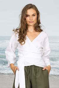 Summer Collection: Linen Summer Weight Crossover Top