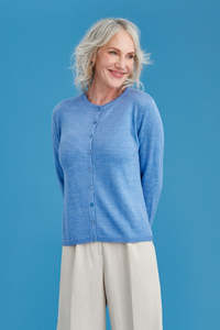 Merino Women: Merino Wool Classic Button Cardigan - Royal Merino