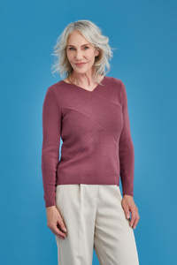 Merino Women: Merino Wool Rib Wrap V Sweater