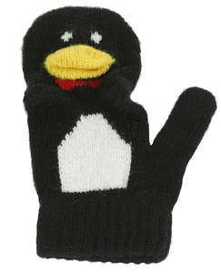 Pure Merino Gloves: Children's Merino Wool Penguin Mitten
