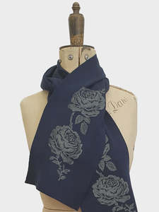Rose Print Merino Wool Scarf