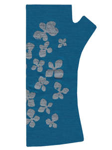 Pure Merino Gloves: Hydrangea Print Merino Wool Gloves