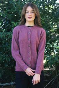 Plain Button Possum Merino Cardigan