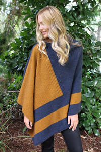 Asymmetrical Possum Merino Cosset Poncho