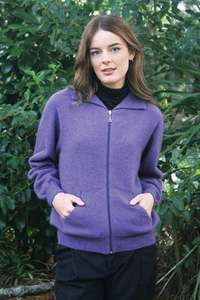 Plain Possum Merino Zip Cardigan With Pockets