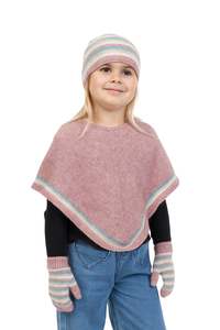 Kids Garments: Kids Possum Merino Striped Poncho