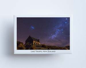 Magnet: FM0116 - Post Art Magnet - Church and Milky Way Lake Tekapo