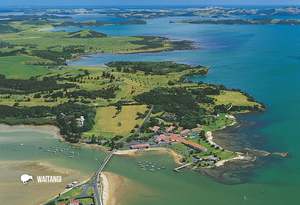 Waitangi And Maori Culture: SBI152 - Aerial View Of Waitangi - Small Postcard