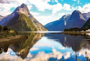 Bestsellers: SFI1106 - Mitre Peak Reflections - Small Postcard