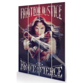 Products: Wonder Woman - Fight For Justice Wooden Wall Art
