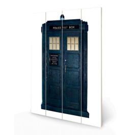 Products: Doctor Who - Tardis White Wooden Wall Art