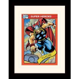 Movies & TV: Marvel Comics Thor - Trading Cards Framed Print