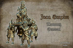 Red Copper Miniatures: Inca Mummy on litter