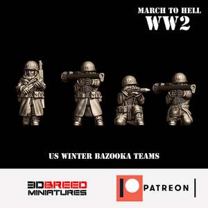 3d Breed Ww2 United States: US GIs Bazooka Teams, Winter Coats