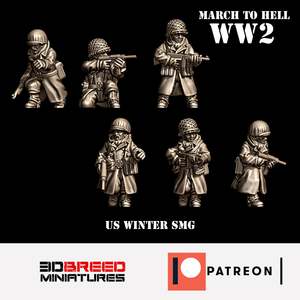 3d Breed Ww2 United States: US GIs SMG, Winter Coats