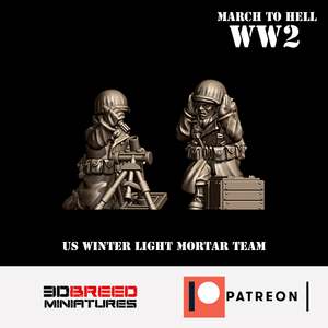 US GIs Light Mortar, Winter Coats