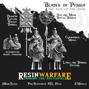 Resin Warfare Sassanid Persian: Commander and Sacred Banner