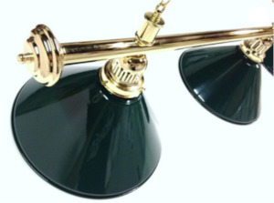 3 Green Lighting Shades and Brass Rail Set - PotBlack NZ
