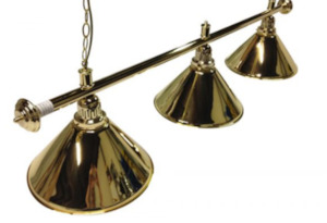 3 Brass Lighting Shades and Brass Rail Set - PotBlack NZ