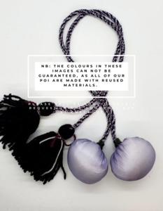 Tūwaenga roa (63cm) Pair of Poi with Plastic and Fabric Head