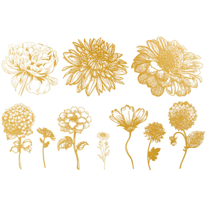 Products: Gold Flower Overglaze Transfer - Botpots