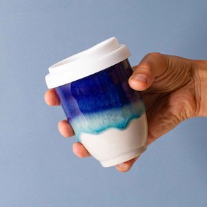 Blue Ceramic Glazes: Ocean Bliss Ceramic Travel Cup