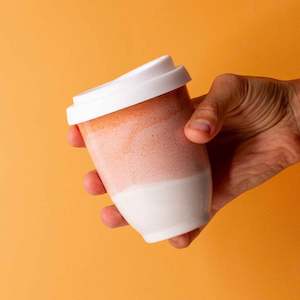 Solar Fired Cups: Desert Sand Ceramic Travel Cup