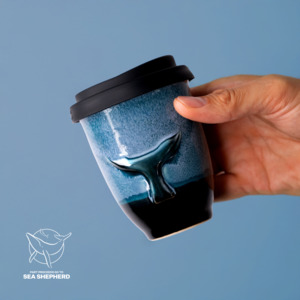 Blue Ceramic Glazes: Whale Ceramic Travel Cup