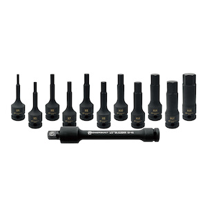 1/2" Dr 12pc Impact Long Hex Bit Socket Set - Powerbuilt Tools